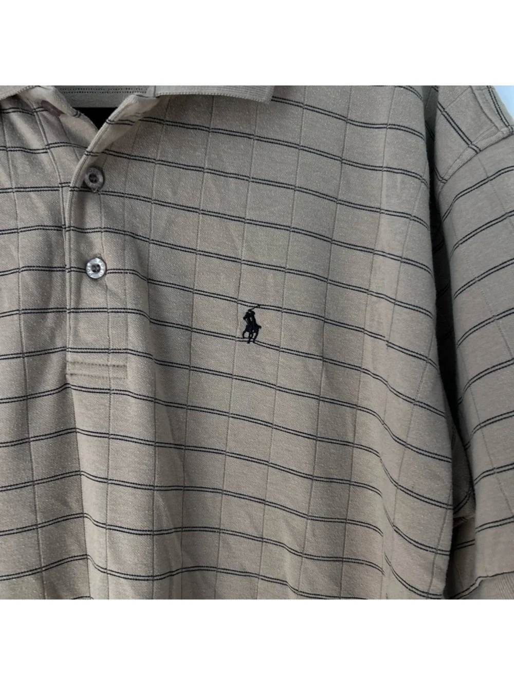 Ralph Lauren Men’s Tan Striped Polo Shirt